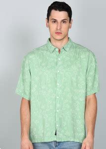 KETCH Men Printed Casual Light Green, White Shirt - Buy KETCH Men ...