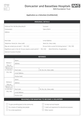 Fillable Online dbh nhs Application form - Doncaster and Bassetlaw ...