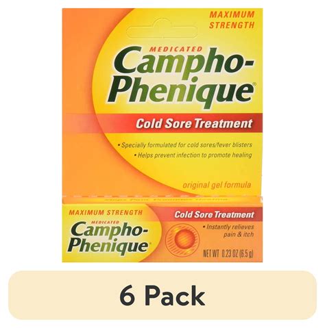 (6 pack) Campho Phenique Medicated Cold Sore Treatment 0.23 oz ...