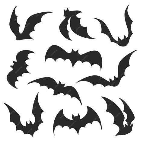 Set of vector bat silhouettes | Premium Vector