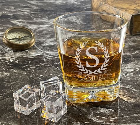 Custom Etched Whiskey Glasses | Personalized Round Glass - Chic Makings