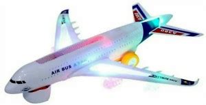 Toyvala Musical AeroPlane Airbus Bump & Go Action Toy with Sound ...