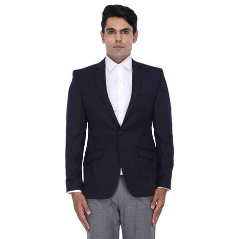 Park Avenue Men's Notch Lapel Slim fit Blazer (PMJP02275-B7_Dark Blue ...