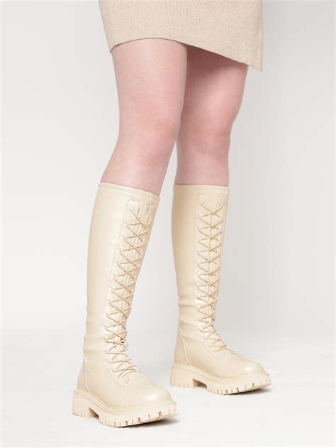 Beige PU High-End-Fashion Stylish Long Boots (TC-RS3702-BEIG) – Truffle ...