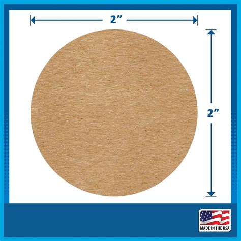 Buy 2 Kraft Brown Round Color Coding Circle Dot Labels on a Roll, 1000 ...