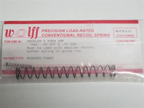 49510 Wolff Hk USP 9 40 Recoil Spring 10 LB Reduced Power – Accurate ...