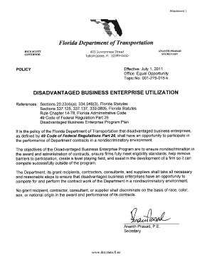 Fillable Online dot state fl Attachment 1 - Florida Department of ...