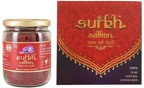 SURKH Saffron - 50 Grams - Premium Pack - 100% Pure Natural Untouched ...
