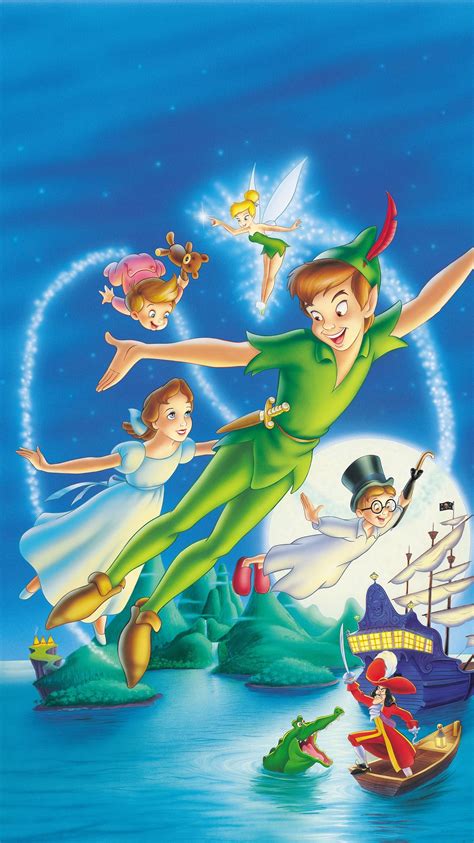 Peter Pan (1953) Phone Wallpaper | Moviemania | Peter pan wallpaper ...