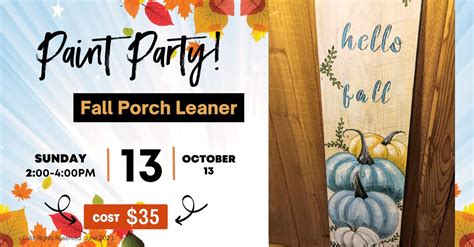 Paint Party at West Bend Bar and Venue - Fall Porch Leaner, West Bend ...