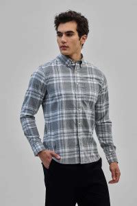 Snitch Men Checkered Casual Grey Shirt - Buy Snitch Men Checkered ...