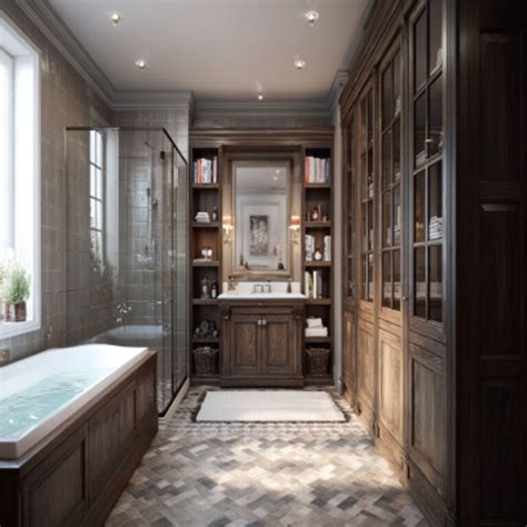 3 Ceramic Tile Bathroom Walls Design in Brown Colour