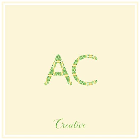 Ac natural green logo latter logo design vector illustration creative ...