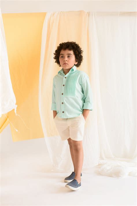 Everyday Eden- Organic Cotton Pin Tucks Shirt For Boys – Littleens