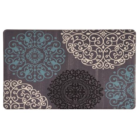 World Rug Gallery 2-ft x 3-ft Gray PVC Rectangular Indoor Anti-fatigue ...