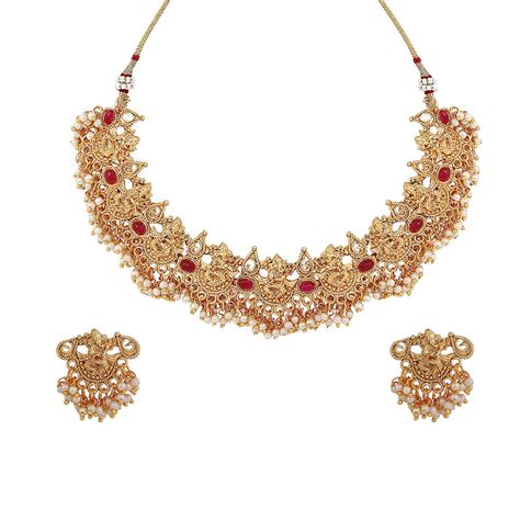 Yellow Chimes Ethnic Gold Plated Studded stone Beads Ganesha Design ...