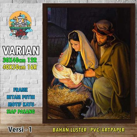 Jual Gambar Poster Lukisan Keluarga Kudus Yesus +Frame V1 Holy Family ...