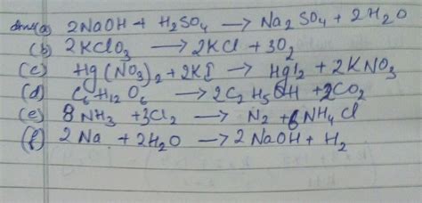 balance these chemical equationsa. NaOH+ H2SO4--> Na2SO4+H2OB. kClO3 ...