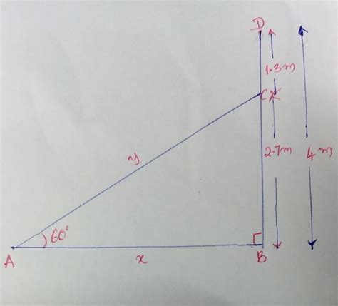 An electrician has to repair an electric fault on a pole of height 4m ...