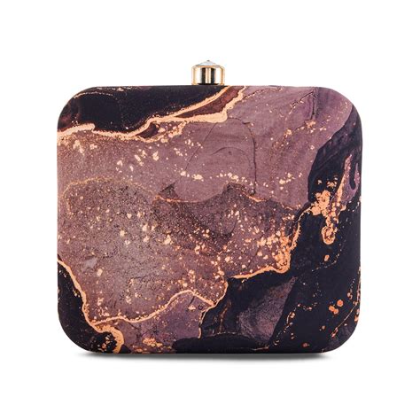 Joker & Witch Kahlua Stardust Pink And Purple Printed Clutch For Women
