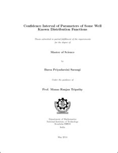 Conﬁdence Interval of Parameters of Some Well Known Distribution ...