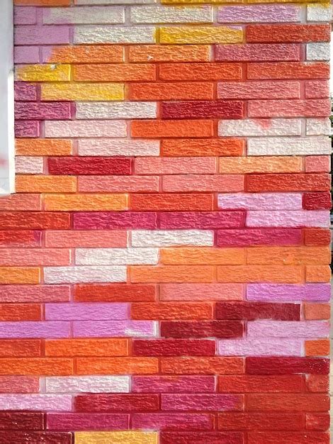 Premium Photo | Full frame shot of colorful brick wall