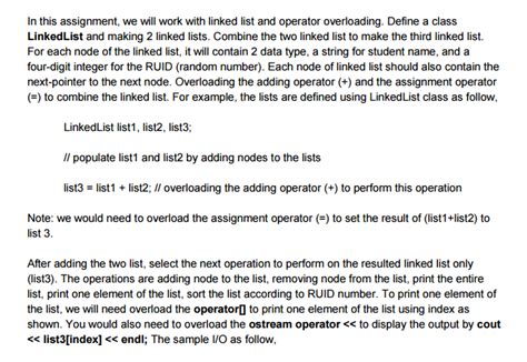 Image result for Linked List Assignment Operator C