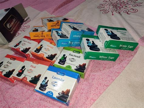 Aromatika Natural Backflow Incense Cones, 5 Packs 5 Fragrances 50 Pcs ...