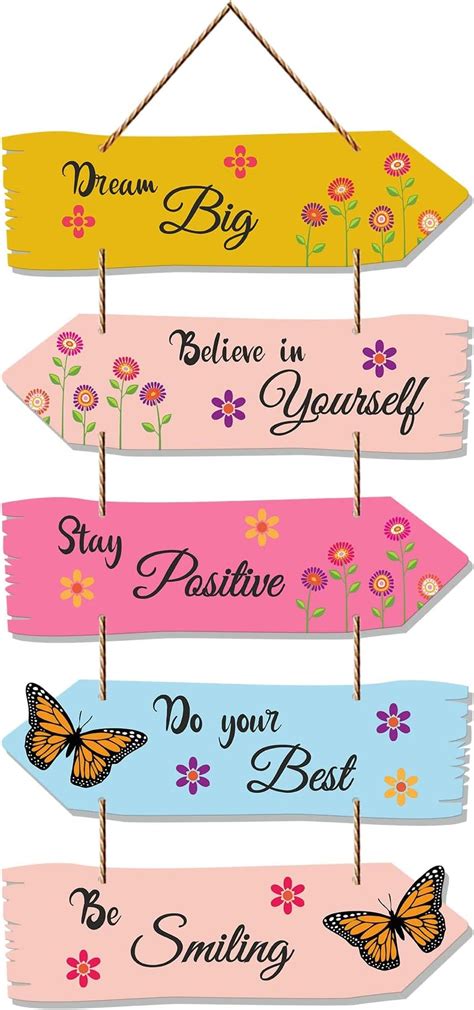 Indianara Set of 6 Motivational Quotes MDF Wall Hanging Decorative Wall ...