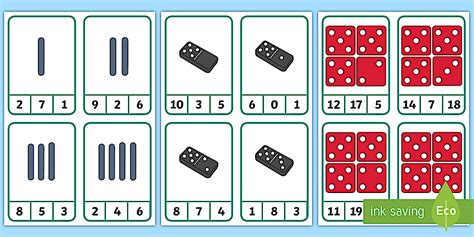 Finger Counting to 10 with Dominoes, Dice and Tally Marks Peg Number ...