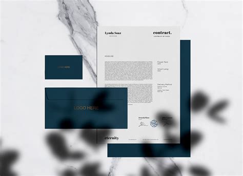 Free Simple Stationery with Shadow Mockup PSD - Good Mockups