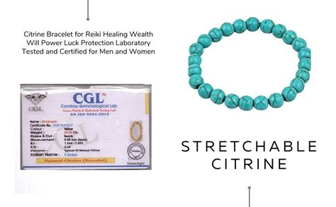 Buy DHYANARSH Firoza/Turquoise and Citrine Bracelet For Reiki Healing ...