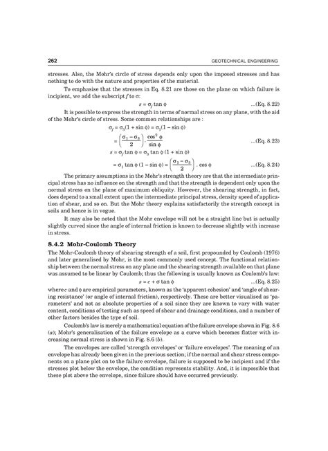 Geotechnical Engineering-48 - 262 GEOTECHNICAL ENGINEERING stresses ...