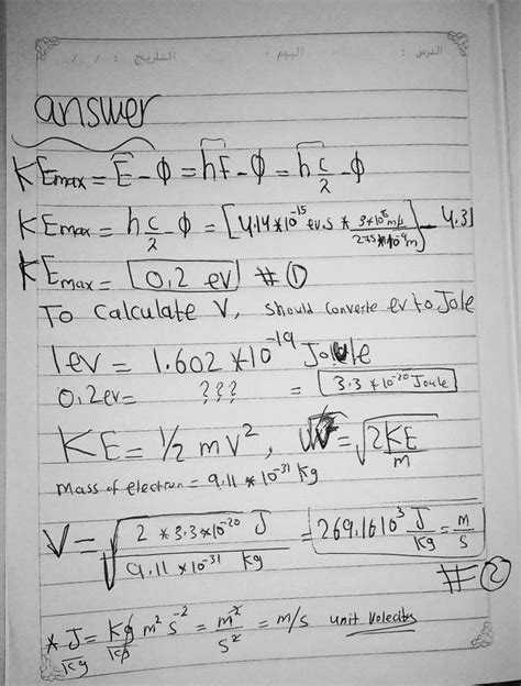 Calculate the maximum kinetic energy and velocity of an electron ...