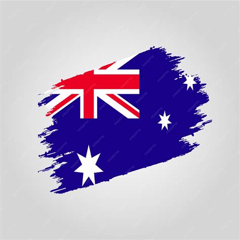 Premium Vector | Vector australia flag brush stroke with grunge ...