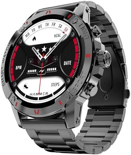 HAMMER Luxor Smartwatch with 1.45" Amoled Display, Stainless Steel ...
