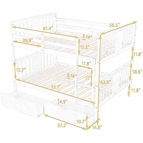 Full Over Full Bunk Bed Frame Kids Bunk Bed with | Ubuy India