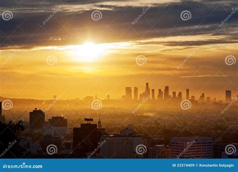 Los Angeles sunrise stock image. Image of morning, america - 23374409