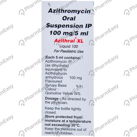 Azithral 100 MG/5ML Oral Liquid (30): Uses, Side Effects, Price ...