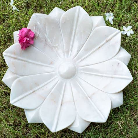 Jain Arts & Exports Decorative Lotus Marble Urli Plate 14 Inch ...