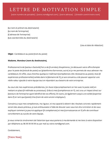 Lettre de motivation simple : Exemples et conseils pour 2024