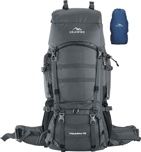 TRAWOC EXPEDITION 80L Travel Backpack Camping Hiking Rucksack Trekking ...