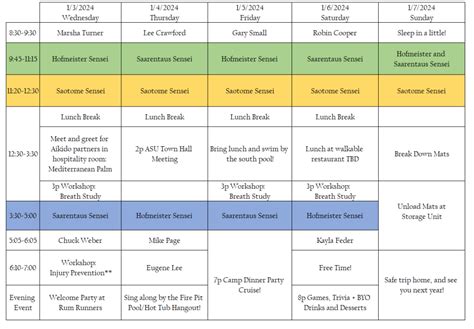 2024 Winter Intensive Class Schedule - ASU Winter Intensive