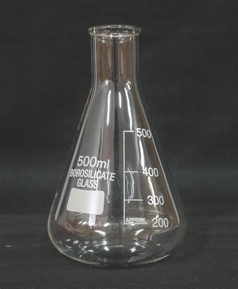 AI-Glass Conical Flask 500ml/Borosilicate Glass Narrow Mouth ...