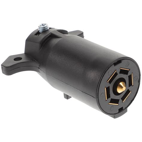 7 Pin RV Trailer Light Connector Adapter Plug Trailer Wiring Adapter with US Plug Black ...