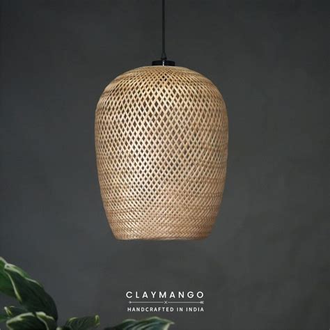 Cyclic Oval: Unique handmade Woven Hanging Pendant Light, Natural/Bamb ...