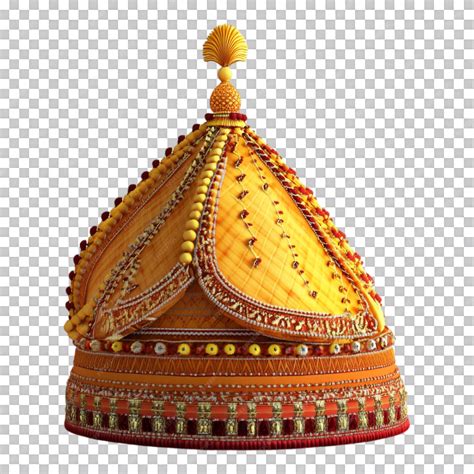 Indian traditional hat against transparent background for cultural ...