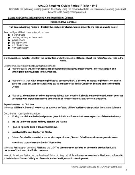 AMSCO Reading Guide for Period 5 (1844-1877) - APUSH Study Notes - Studocu