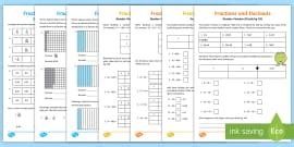 Tenths as Fractions and Decimals Worksheet (teacher made)