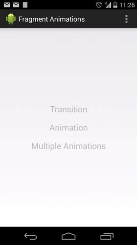 Android development fragment animations